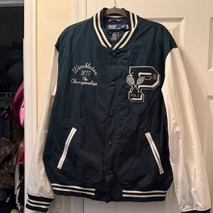 Polo by Ralph Lauren Navy and White Wimbledon Varsity Bomber Jacket